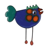 Broche Pin's Poule émaillée Bleue