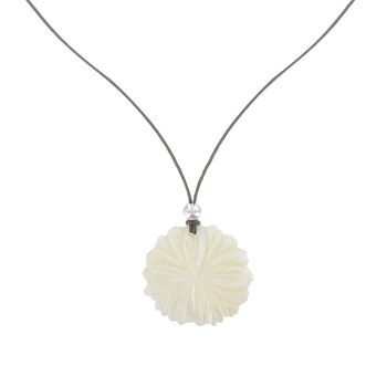 Mother-of-pearl Flower Necklace 925 Sterling Silver Beads