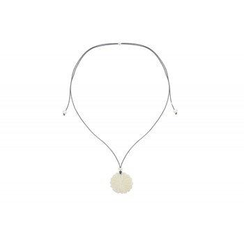 Mother-of-pearl Flower Necklace 925 Sterling Silver Beads