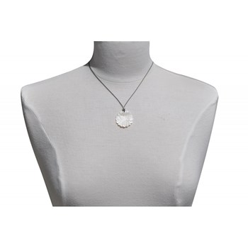 Mother-of-pearl Flower Necklace 925 Sterling Silver Beads