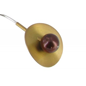 Silver Necklace 925 2 Water Lilies Vermeil Copper Pearl