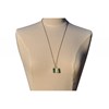 Collier Cube en Laiton et Verre Feuilleté Transparent - vue V2