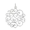 Pendentif Rosace Fleurie Argent 925 - vue V1