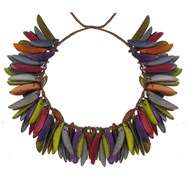 Collier Flamme en Tagua Multicolore Automne