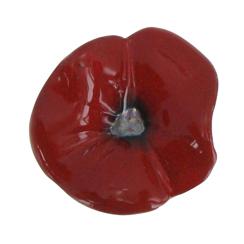 Broche Coquelicot Céramique Rouge - vue V1
