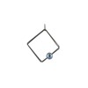 Pendentif Carré d'Argent 925 Oxydé et sa Perle Grise - vue V1