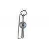 Pendentif Carré d'Argent 925 Oxydé et sa Perle Grise - vue V2
