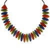 Collier Tagua Plastron Gris Ardoise Vert Orange - vue V1