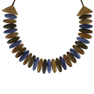 Collier Tagua Plastron Gris Ardoise Kaki