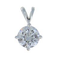 Pendentif Argent Strass Rond Cristal