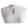 Collier Plaqué Or Feuilles Argent 925 Oxydé et Strass - Grand Modèle - vue V2