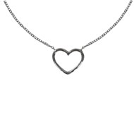 Collier Argent Rhodié Coeur Ajouré