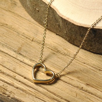 Gold-plated openwork heart necklace