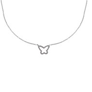 Collier Argent 925 Papillon Entouré de Strass