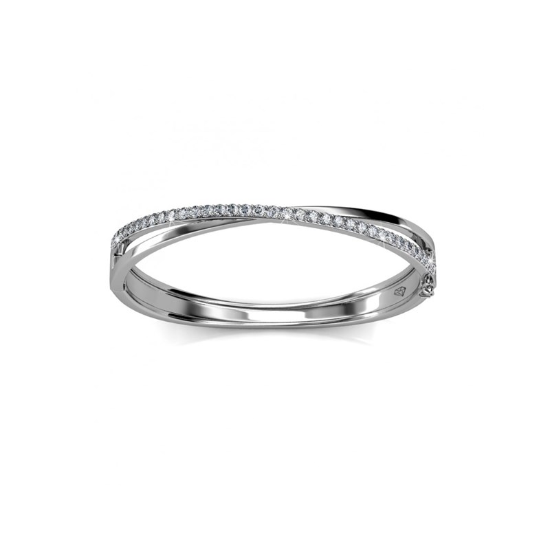 Bracelet Criss Bangle - Argenté et Cristal - vue 3