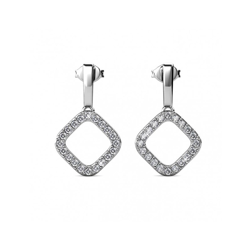 Boucles d'oreilles Irina - Argenté et Cristal - vue 3