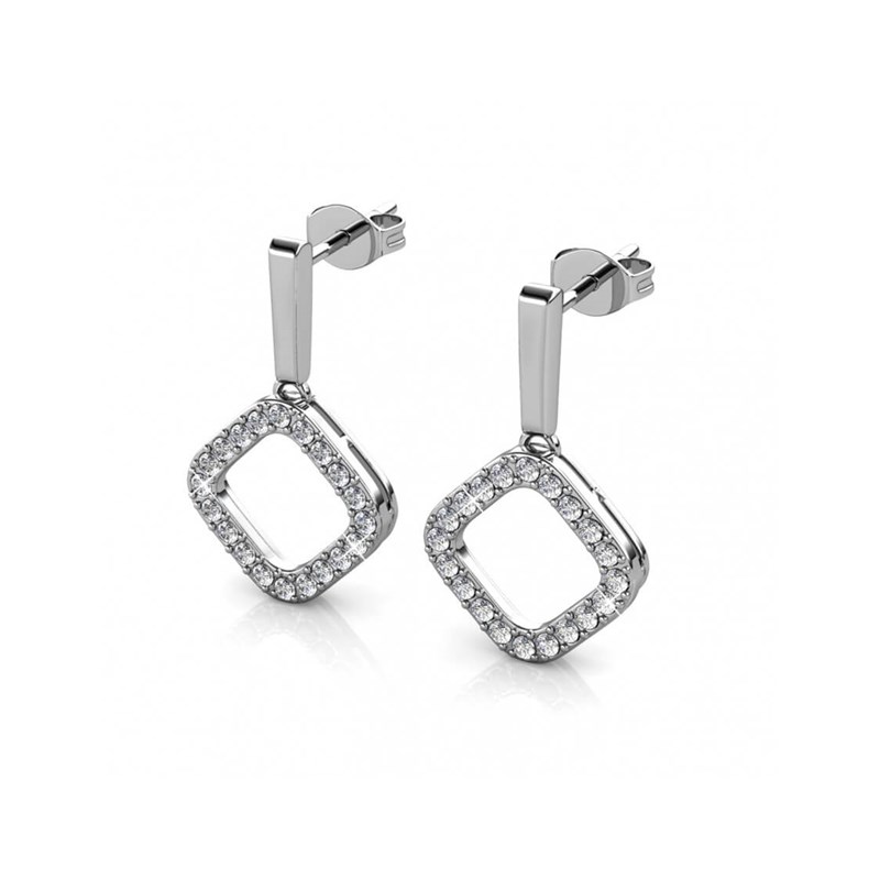 Boucles d'oreilles Irina - Argenté et Cristal - vue 4