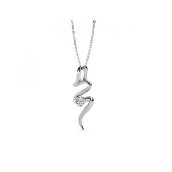 Spiral Pendant - Silver and Crystal