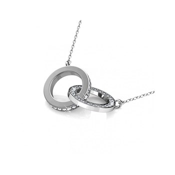 Collier Circle Twin - Argenté et Cristal