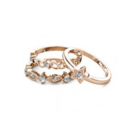 Bague Solar - Or Rosé et Cristal