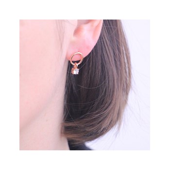 Octavia oorbellen - Roségoud en kristal