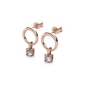 Octavia oorbellen - Roségoud en kristal