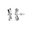 Boucles d'oreilles Luminous Bow - Argenté et Cristal - vue V1