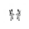Boucles d'oreilles Luminous Bow - Argenté et Cristal - vue V2