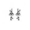 Boucles d'oreilles Luminous Bow - Argenté et Cristal - vue V4