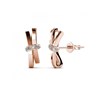 Boucles d'oreilles Luminous Bow - Or Rosé et Cristal - vue V1