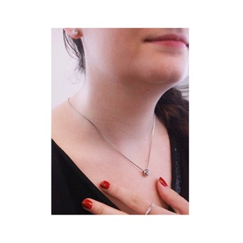 Moon Pendant - Silver and Crystal