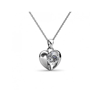 Simply Love Pendant - Silver and Crystal