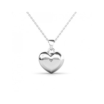 Simply Love Pendant - Silver and Crystal