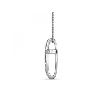 Pendentif Traverse - Argenté et Cristal