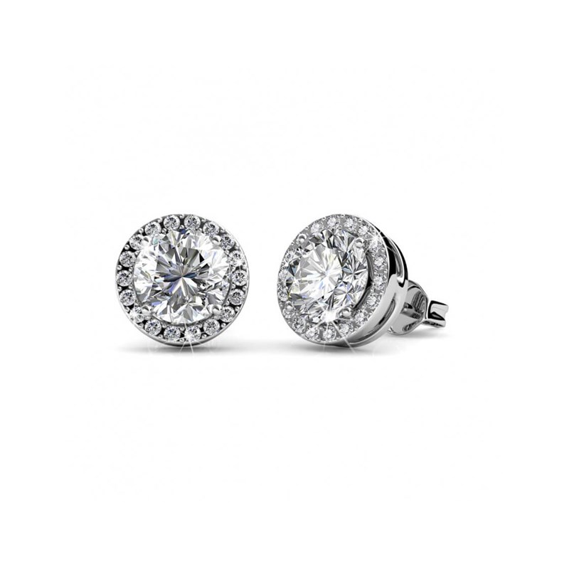 Boucles d'oreilles Sophia - Argenté et Cristal