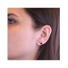 Boucles d'oreilles Birth Stone Janvier - Argenté et Rouge - vue V2