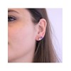 Boucles d'oreilles Birth Stone Février - Argenté et Violet - vue V2