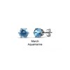Boucles d'oreilles Birth Stone Mars - Argenté et Bleu clair - vue V3