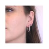 Boucles d'oreilles Birth Stone Avril - Argenté et Cristal - vue V2