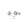 Boucles d'oreilles Birth Stone Avril - Argenté et Cristal - vue V3