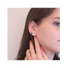 Boucles d'oreilles Birth Stone Mai - Argenté et Vert foncé - vue V2