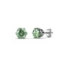 Boucles d'oreilles Birth Stone Aout - Argenté et Vert clair - vue V1