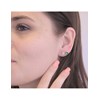 Boucles d'oreilles Birth Stone Aout - Argenté et Vert clair - vue V2