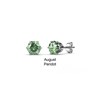 Boucles d'oreilles Birth Stone Aout - Argenté et Vert clair - vue V3