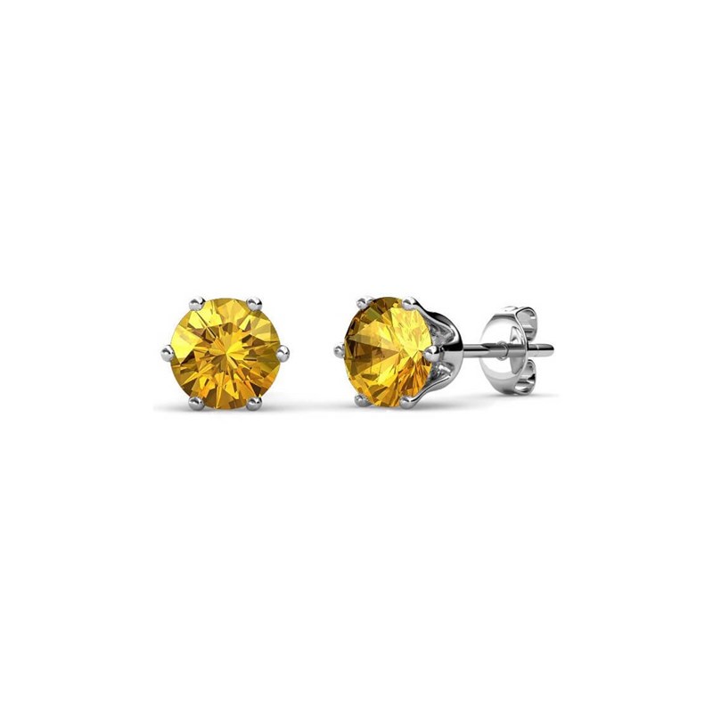 Boucles d'oreilles Birth Stone Novembre - Argenté et Jaune