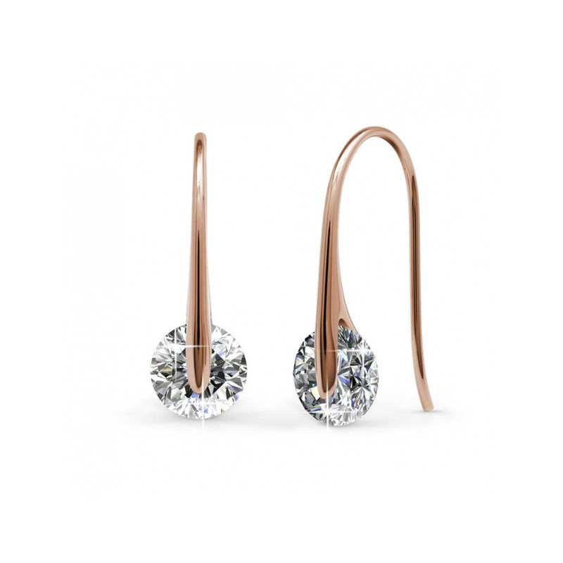 Boucles d'oreilles Classy - Or Rosé et Cristal