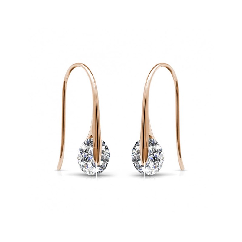 Boucles d'oreilles Classy - Or Rosé et Cristal - vue 3