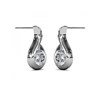 Boucles d'oreilles Wavvy - Argenté et Cristal - vue V3