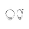 Boucles d'oreilles Mini Ring - Argenté et Cristal - vue V1
