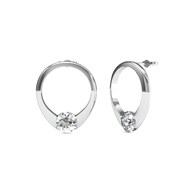 Boucles d'oreilles Mini Ring - Argenté et Cristal